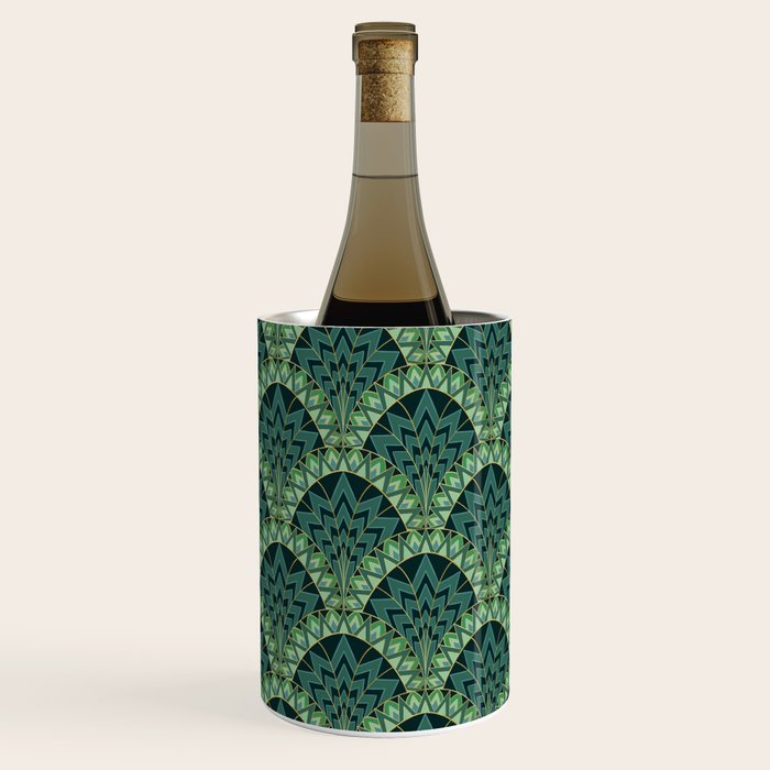 Green Art Deco Papyrus Wine Chiller Gallery Image 3