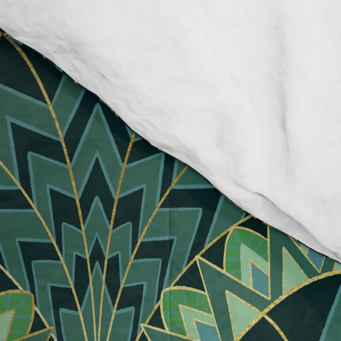 Green Art Deco Papyrus Comforter Gallery Image 4