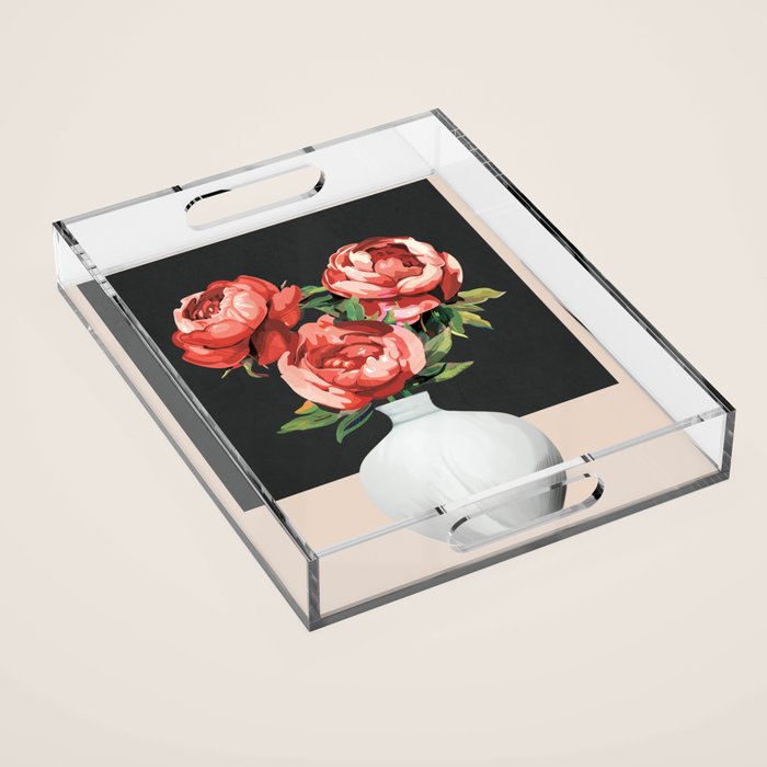 Vase of Flowers 3 Acrylic Tray Gallery Image 1