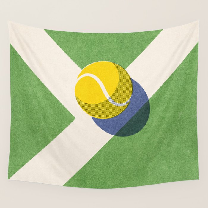 BALLS / Tennis - grass court I Wall Tapestry Gallery Image 1