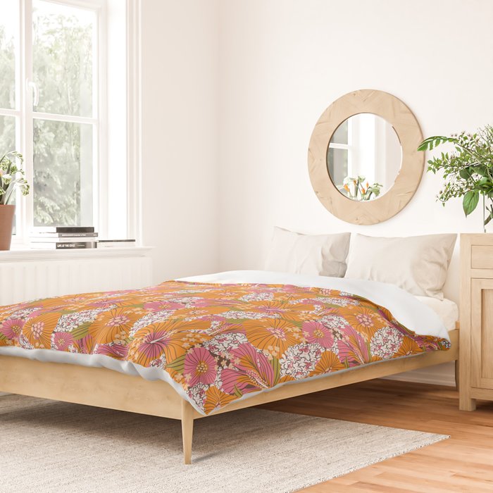Bold Hibiscus in Retro Eclectic Duvet Cover Gallery Image 2