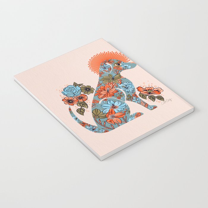 Porcelain Floral Dog - Blue & Coral Notebook Gallery Image 3