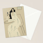two girls with a flower Stationery Card Gallery Image 2