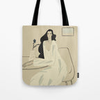 two girls with a flower Tote Bag Gallery Image 1