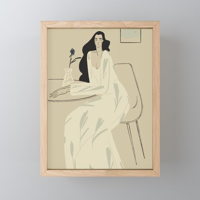 two girls with a flower Mini Art Print Gallery Image 1
