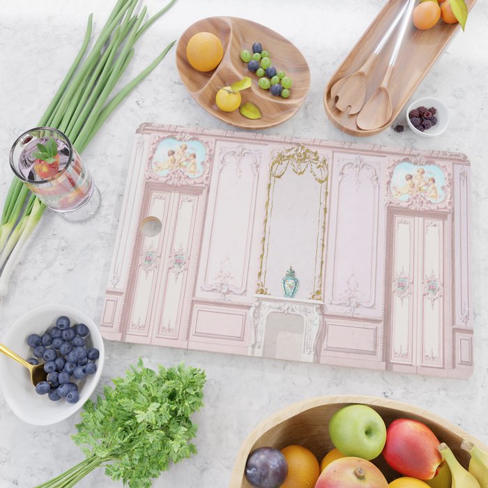 Pink Parisian Apartment Diorama Cutting Board Gallery Image 2
