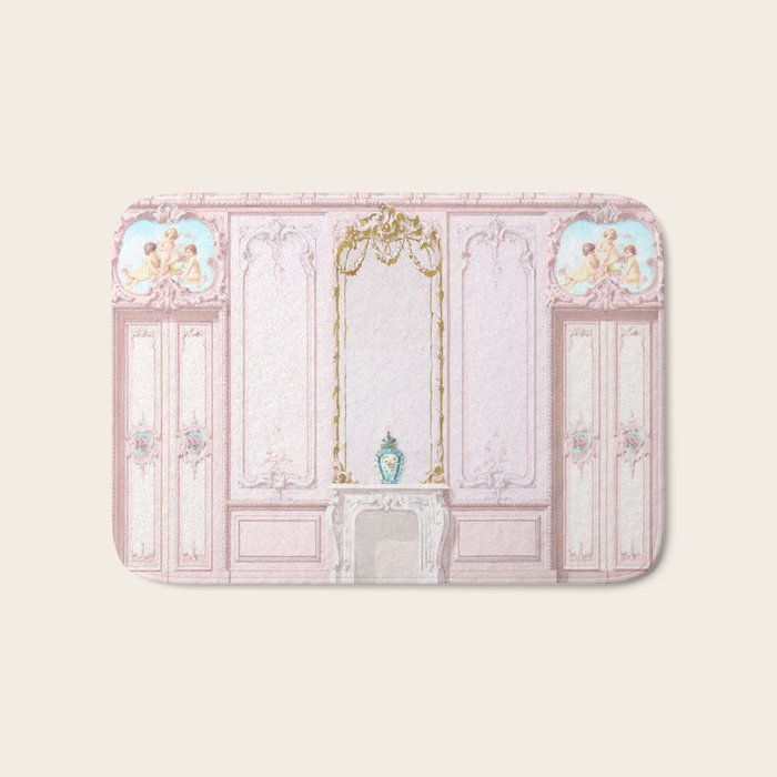 Pink Parisian Apartment Diorama Bath Mat Gallery Image 1