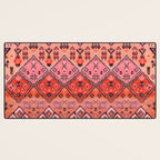 Bohemian Berber Orange Handmade Moroccan Fabric Texture Desk Mat Gallery Image 3