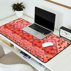 Bohemian Berber Orange Handmade Moroccan Fabric Texture Desk Mat Gallery Image 2