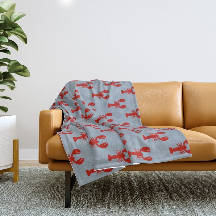 cape cod lobsters Throw Blanket Gallery Image 1
