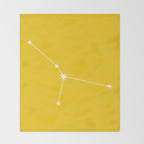 Cancer Zodiac Star Constellation Line Art Bright Yellow Throw Blanket Gallery Image 2