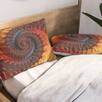 Feathery Flow - Red Fractal Art Pillow Sham Gallery Image 2