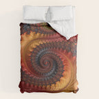 Feathery Flow - Red Fractal Art Comforter Gallery Image 6