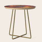 Feathery Flow - Red Fractal Art Side Table Gallery Image 1
