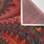 Feathery Flow - Red Fractal Art Wall Tapestry Gallery Image 3