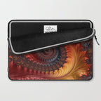 Feathery Flow - Red Fractal Art Laptop Sleeve Gallery Image 2