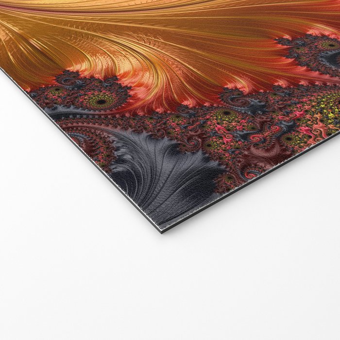 Feathery Flow - Red Fractal Art Welcome Mat Gallery Image 2