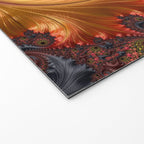 Feathery Flow - Red Fractal Art Welcome Mat Gallery Image 2
