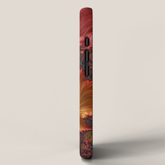 Feathery Flow - Red Fractal Art iPhone Case Gallery Image 2