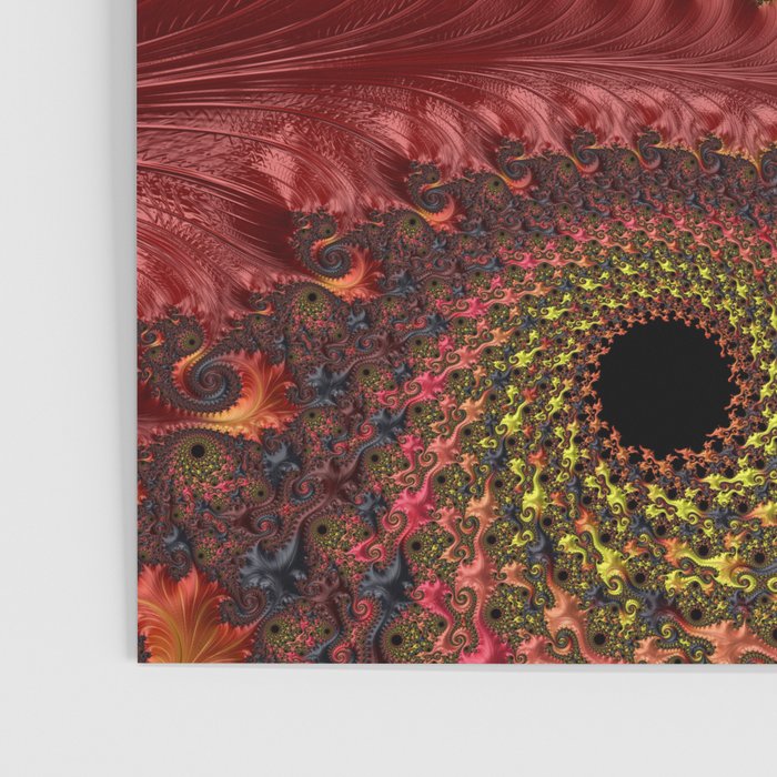 Feathery Flow - Red Fractal Art Poster Gallery Image 3
