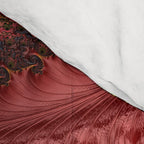 Feathery Flow - Red Fractal Art Comforter Gallery Image 4