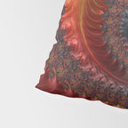 Feathery Flow - Red Fractal Art Pillow Sham Gallery Image 4