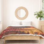 Feathery Flow - Red Fractal Art Duvet Cover Gallery Image 3