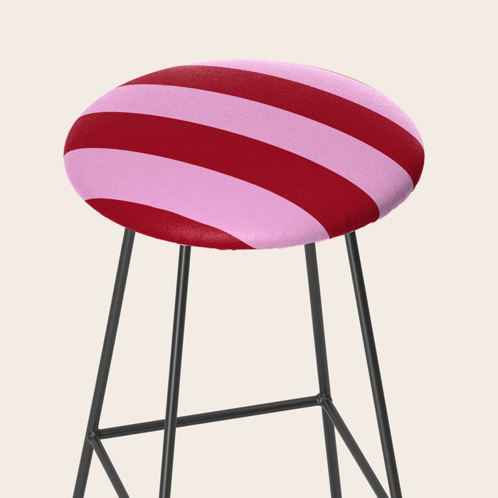 Pink and Red Candy Stripes Pattern Stool Gallery Image 2