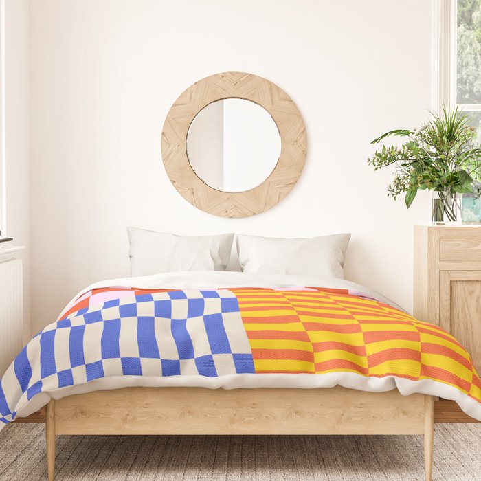 Retro Checkerboard Collage 03 Duvet Cover Gallery Image 3