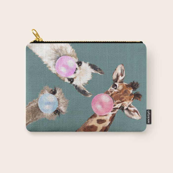 Bubble Gum Gang Dark Green Carry All Pouch Gallery Image 1