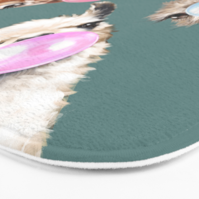 Bubble Gum Gang Dark Green Bath Mat Gallery Image 3