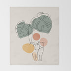 Cat and Plant 36 Throw Blanket Gallery Image 2