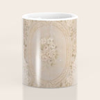 Antique French Aubusson Carpet Beige Rose Floral Coffee Mug Gallery Image 4