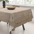Antique French Aubusson Carpet Beige Rose Floral Tablecloth Gallery Image 3