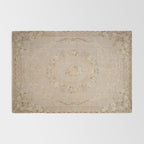 Antique French Aubusson Carpet Beige Rose Floral Rug Gallery Image 2