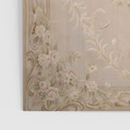 Antique French Aubusson Carpet Beige Rose Floral Poster Gallery Image 3