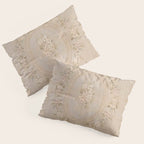 Antique French Aubusson Carpet Beige Rose Floral Pillow Sham Gallery Image 3
