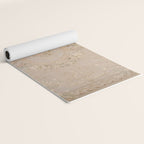 Antique French Aubusson Carpet Beige Rose Floral Yoga Mat Gallery Image 2