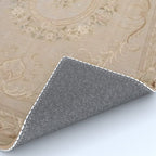 Antique French Aubusson Carpet Beige Rose Floral Rug Gallery Image 4