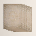 Antique French Aubusson Carpet Beige Rose Floral Wrapping Paper Gallery Image 3