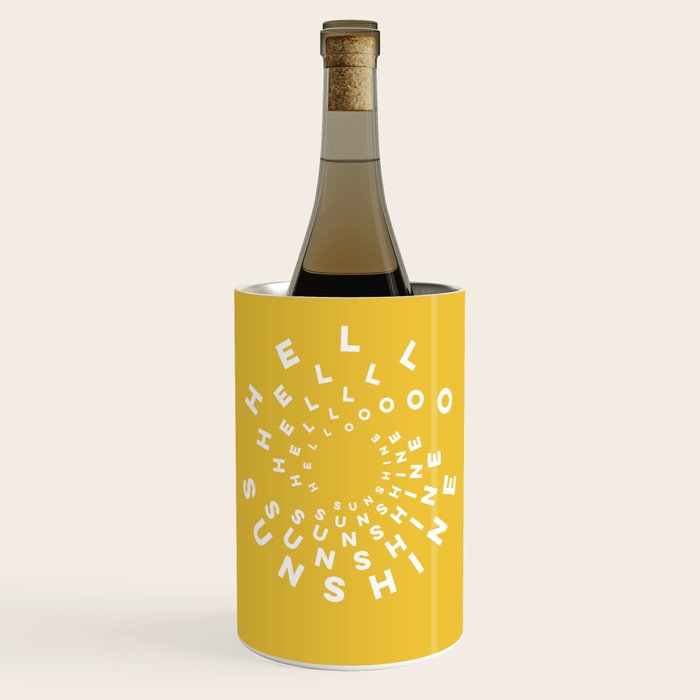 Hello Sunshine #positivity #typography Wine Chiller Gallery Image 1