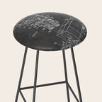 Optimus Prime Patent - Transformers Fan Comic Book Geek Art - Black Chalkboard Stool Gallery Image 2