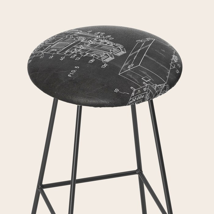 Optimus Prime Patent - Transformers Fan Comic Book Geek Art - Black Chalkboard Stool Gallery Image 2
