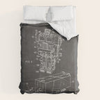 Optimus Prime Patent - Transformers Fan Comic Book Geek Art - Black Chalkboard Comforter Gallery Image 6