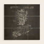 Optimus Prime Patent - Transformers Fan Comic Book Geek Art - Black Chalkboard Wood Wall Art Gallery Image 1