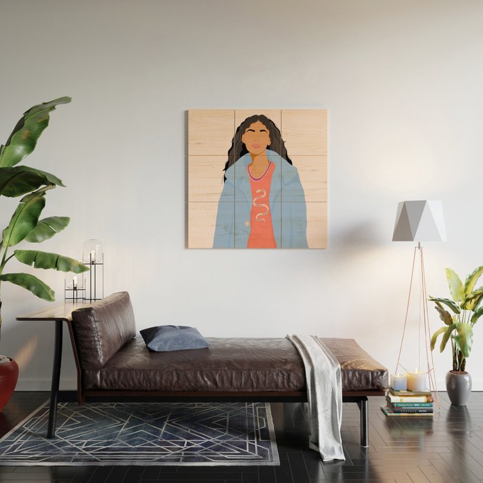 Girl With Snake T-Shirt Wood Wall Art Gallery Image 2