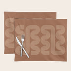 Geometric Lines in Terracotta and Beige 76 (Mid century Midern Rainbow Abstract) Placemat Gallery Image 1