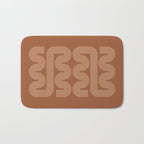Geometric Lines in Terracotta and Beige 76 (Mid century Midern Rainbow Abstract) Bath Mat Gallery Image 1