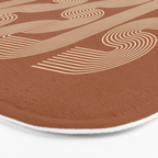 Geometric Lines in Terracotta and Beige 76 (Mid century Midern Rainbow Abstract) Bath Mat Gallery Image 3