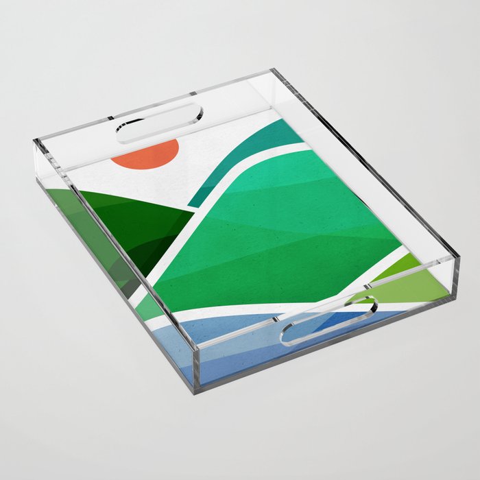 Oahu Shoreline Abstract Landscape Acrylic Tray Gallery Image 1